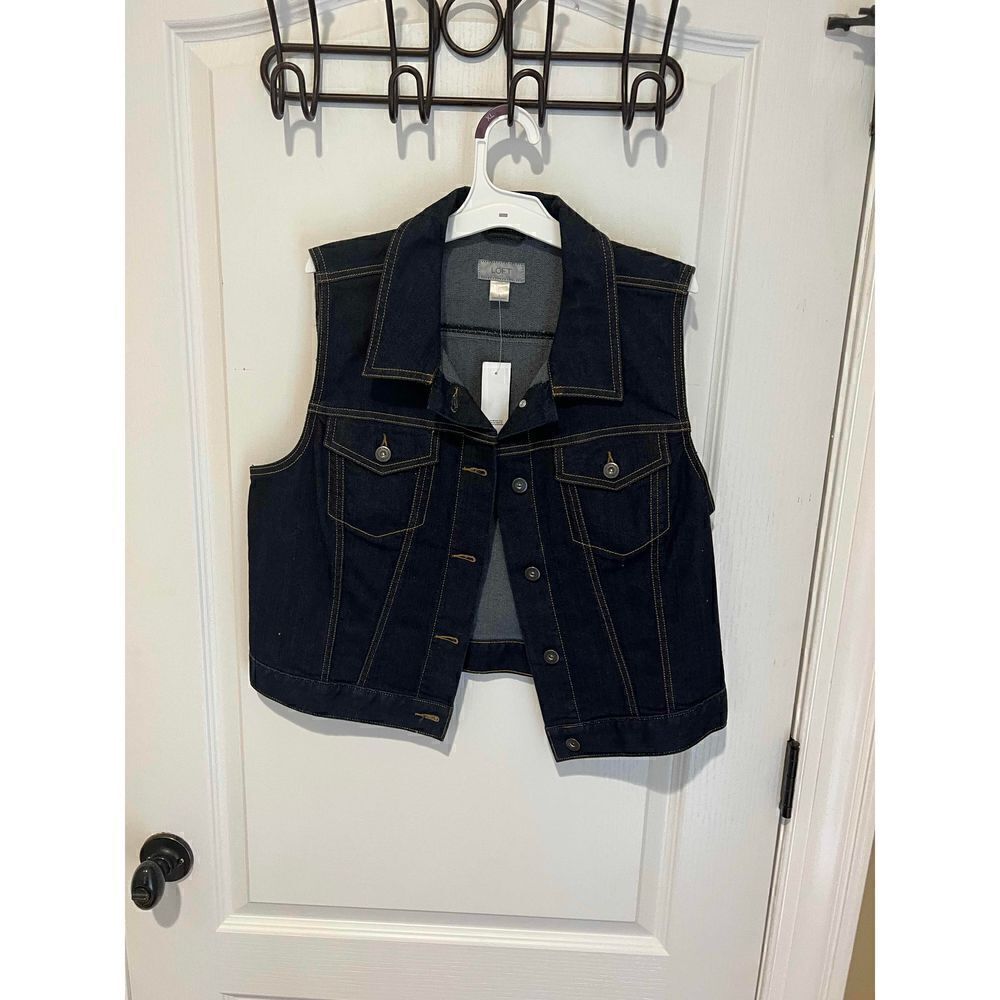 New Loft dark colored jean vest